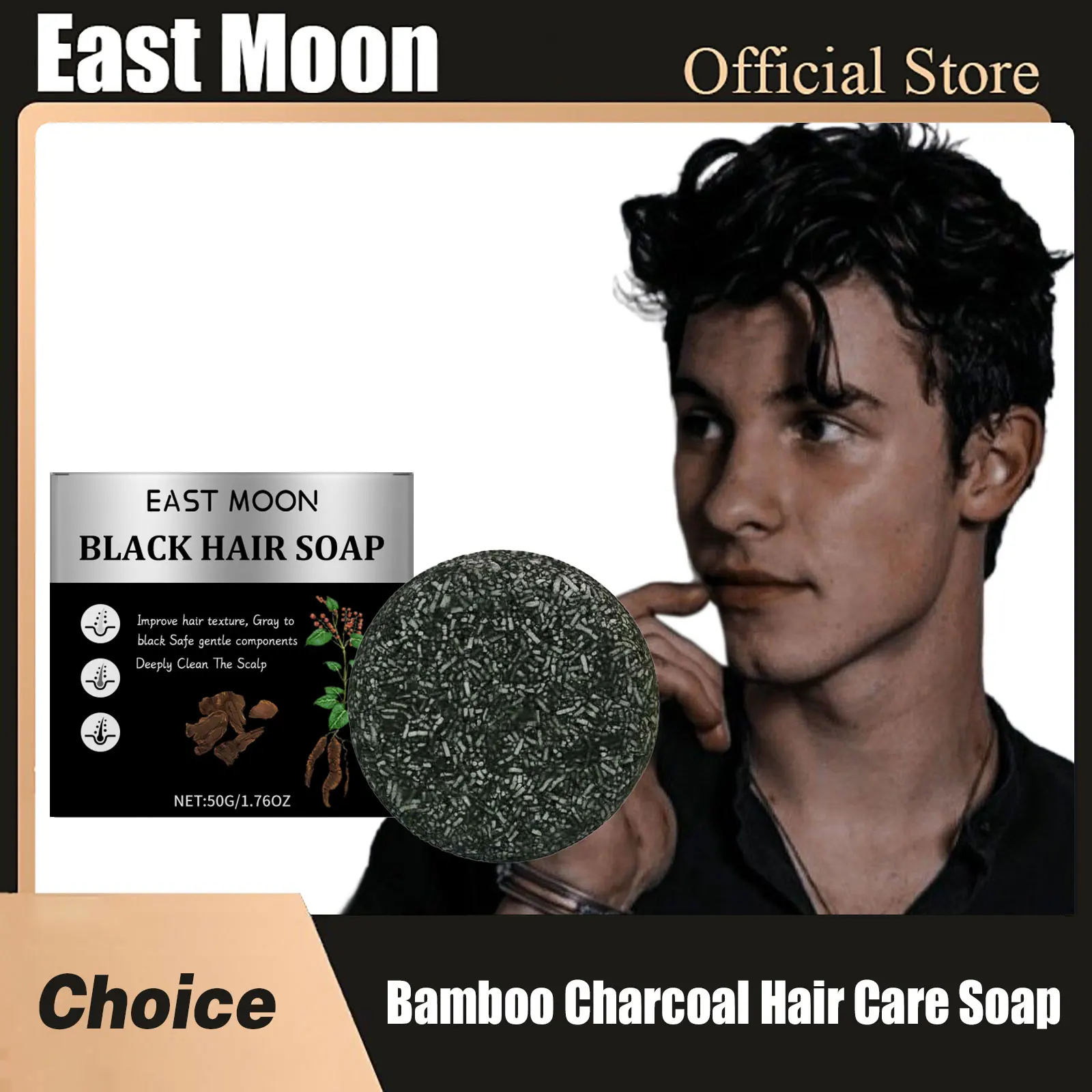 Bamboo Charcoal Hair Darkening Soap Repairing Gray Turning to Black Cover Color Keep Shiny Improving Dye White Hair Care Shampoo