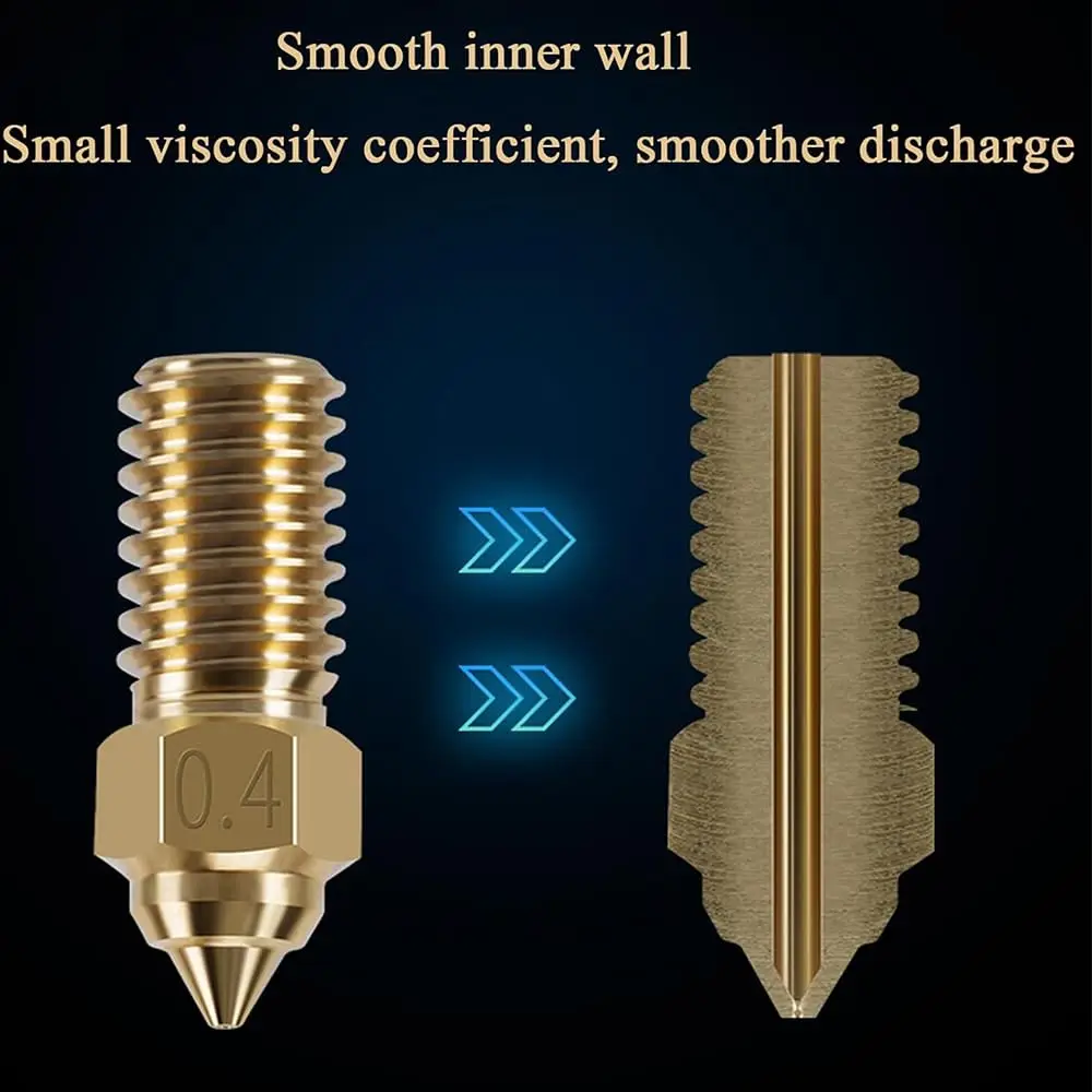 Creality Hochgeschwindigkeits-Messingdüse 0,2/0,4/0,6/0,8/1,0 mm M6 0,4 mm Düsen-Kit für Ender-3 V3 SE/Ender 5 S1/Ender 7 3D-Druckerteil – Detail 8