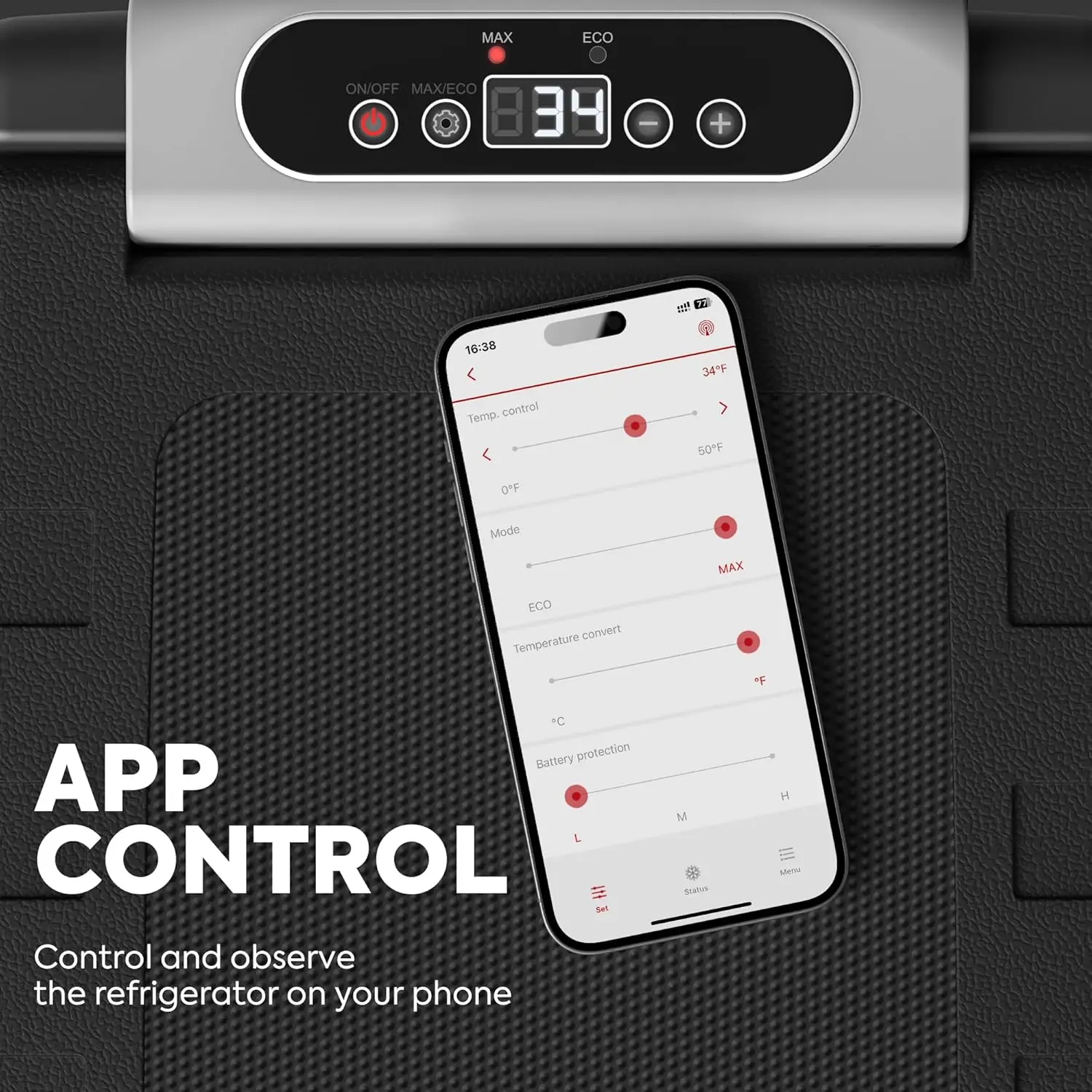 ثلاجة JP40 المحمولة، ثلاجة تبريد 12 فولت، ثلاجة مدمجة 40 لترًا مع ضاغط Secop،