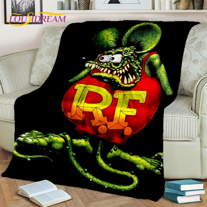 Funny Rat Fink Cartoon Movie Blanket,Soft Throw Blanket for Home Bedroom Bed Sofa Picnic Travel Office Rest Cover Blanket Kids