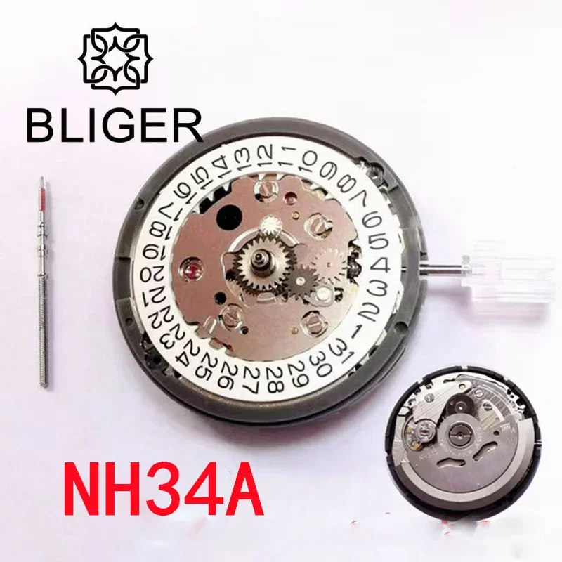 bliger-movimiento-automatico-nh34a-24-joyas-original-japon-4-manos-fecha-gmt-bobinado-de-alta-precision-reemplazo-de-pieza-de-reloj-nuevo-nh34-4r34