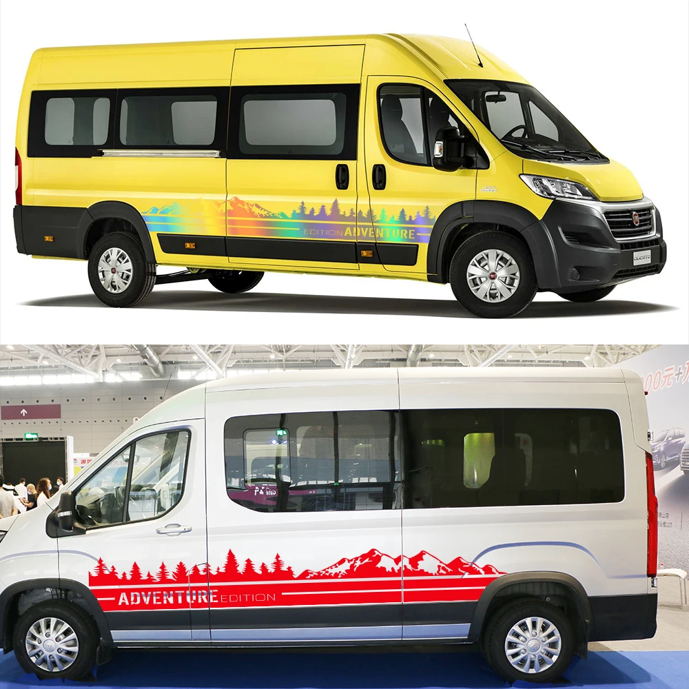 Van Door Side Stickers For Fiat Ducato Peugeot Boxer Citroen Jumper Camper Car Graphics Mountain Decor Decals Tuning Accessories view 4