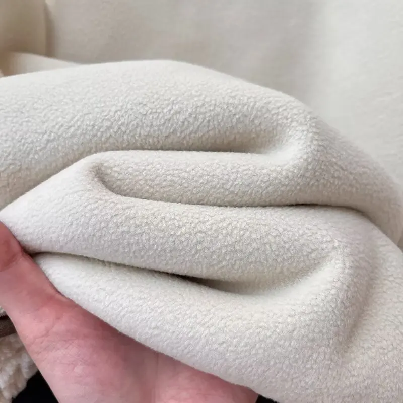 Classique retour ex col montant coupe-vent chaud Fce fourrure d'agneau Jaet manteau décontracté coupe ample universel longue fermeture éclair