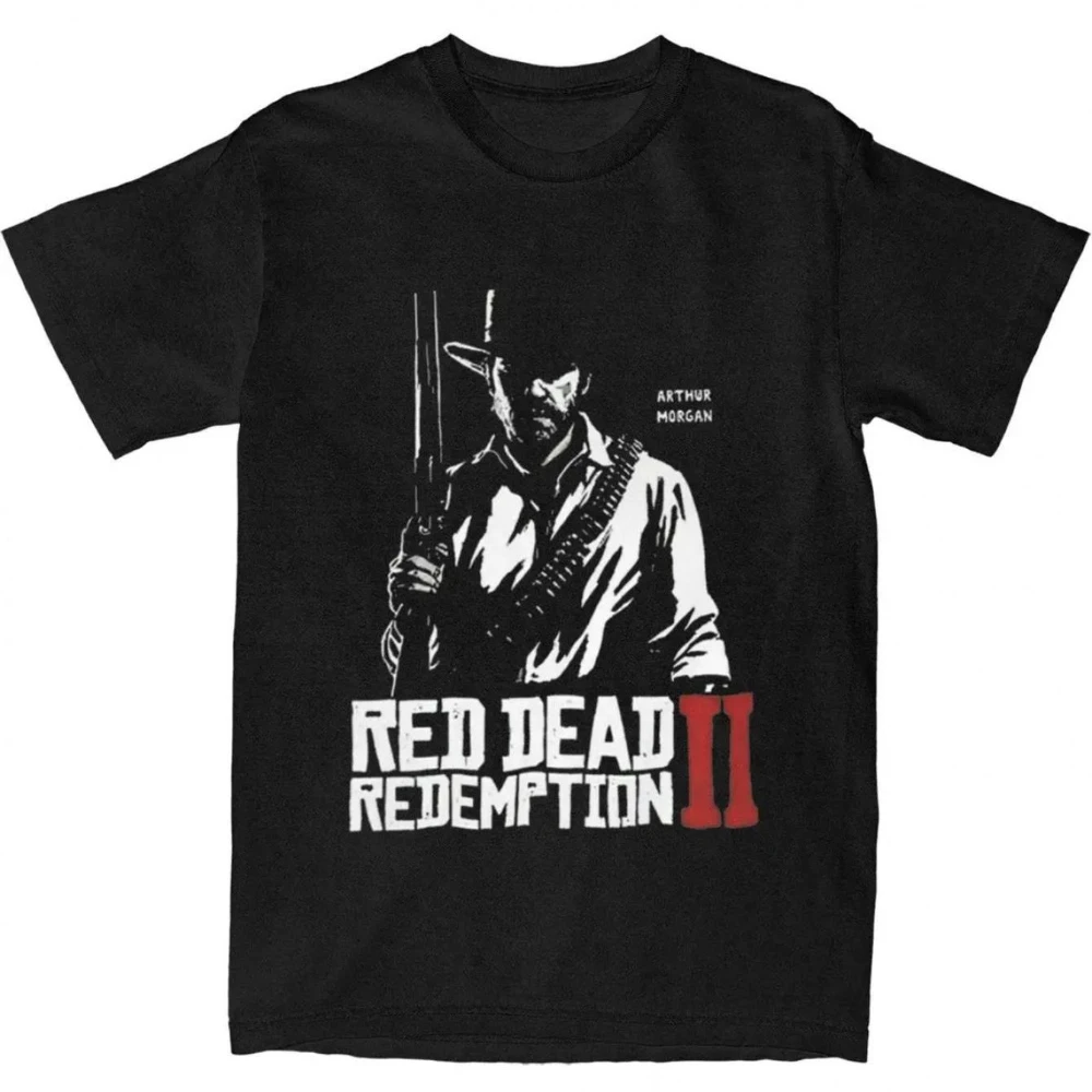Camiseta oficial de videojuego RDR 2 para hombre, camiseta gráfica holandesa Van Der Linde, camiseta Retro para videojuegos Dead Redemption 2 Mercancía Y2K