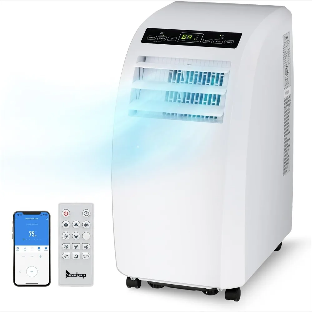 

WiFi supports 12000 BTU three in one portable air conditioner, cooler,dehumidifier,fan, and powerful room mobile air conditioner