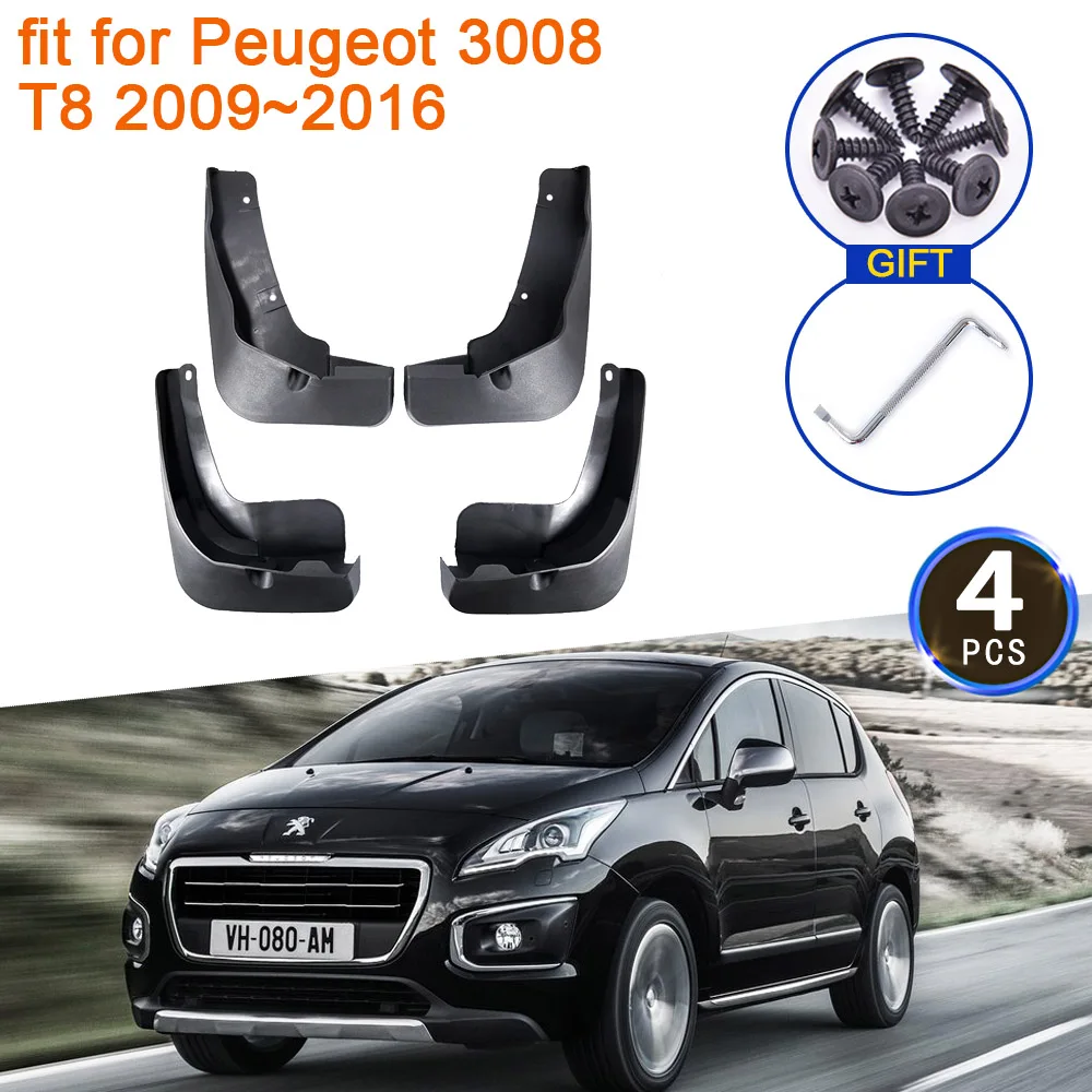 

For Peugeot 3008 T8 2009 2010 2011 2012 2013 2014 2015 2016 Mud Flaps Mudguards Splash Guards Fender Flare Front Car Accessories