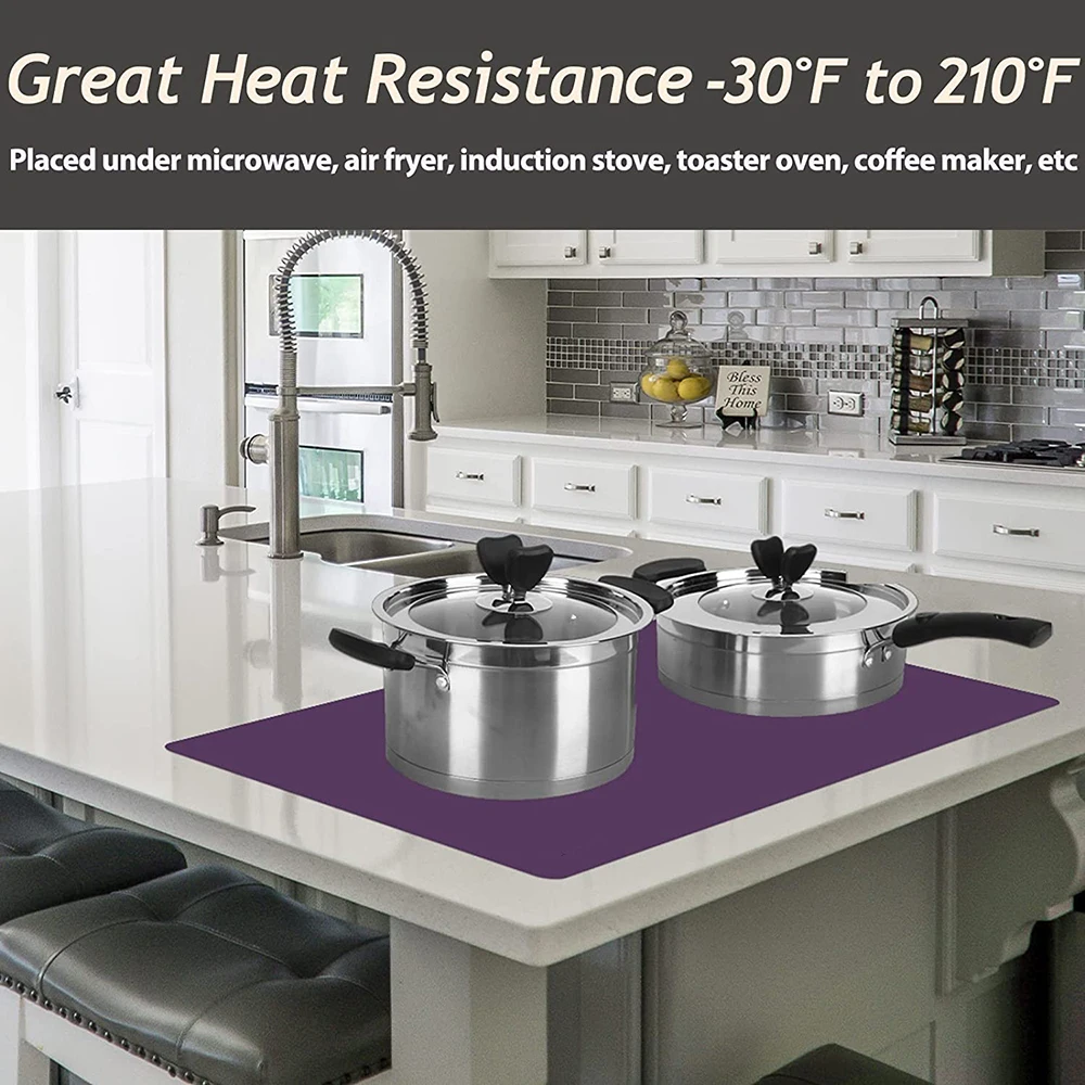 Large Silicone Heat Resistant Mat 50x70cm Nonslip Silicone Mats for Kitchen Counter, Countertop Protector, Nonstick Waterproof