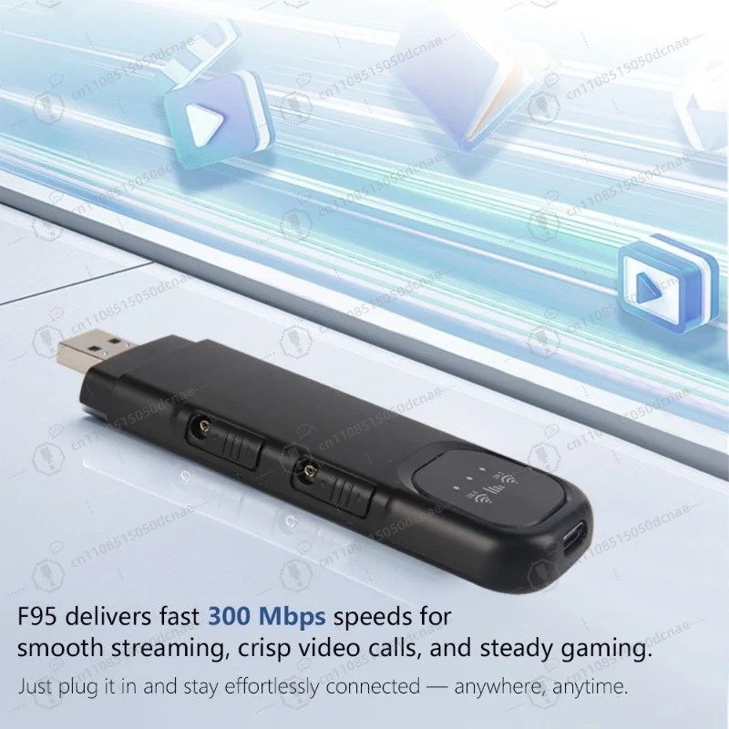 F95 Dual Band 2.4G 5.8G USB WiFi Router Adapter Portable Wireless Modem Plug and Play for Laptop Desktop Car Travel Home