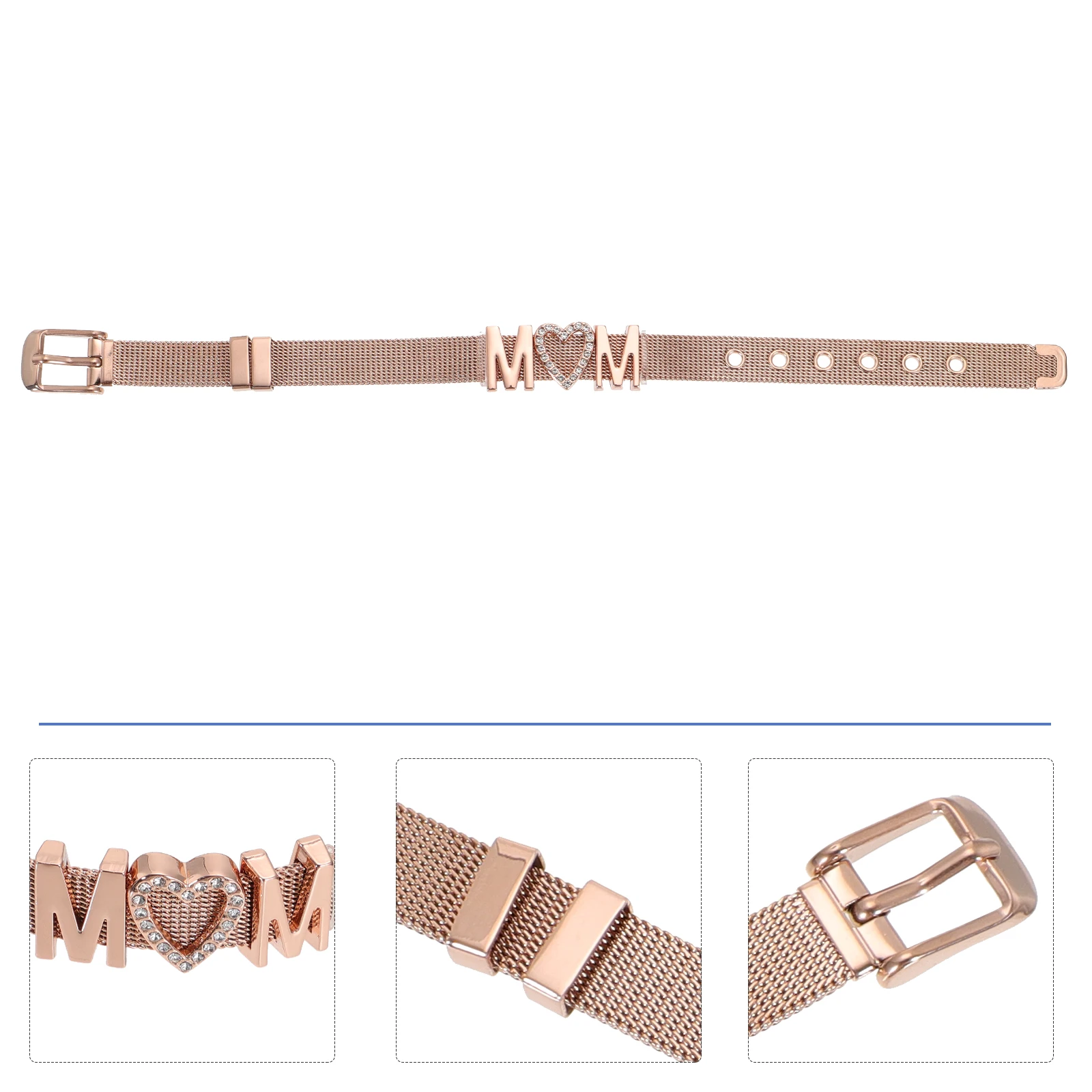  Fashion Rose Gold Bracelet Wrist Jewelry Bracelets Golden Stainless Steel Mother's Day Father