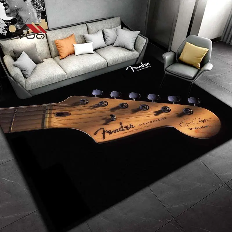 3D Printing Fender Guitar Area Rug Large,Carpet Rug for Living Room Bedroom Sofa Doormat Decoration,Kid Play Non-slip Floor Mat