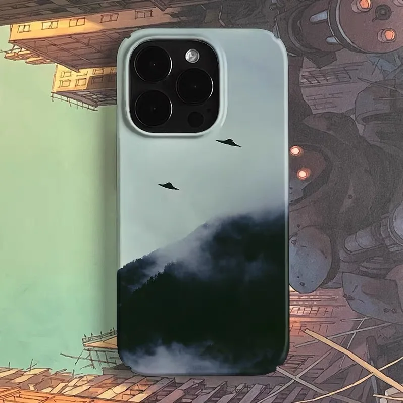 

Black Blue Lonely Mountain Phone Case for IPHONE 17 Air 16E 15 PROMAX 14 Plus 13 12 MINI 11 PRO 16Plus XR XS Acrylic Phone Cover