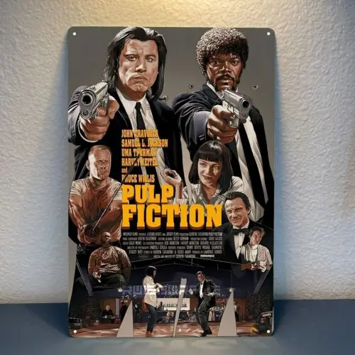 Pulp Fiction Movie Metallposter Blechschild 20x30cm-Aluminium