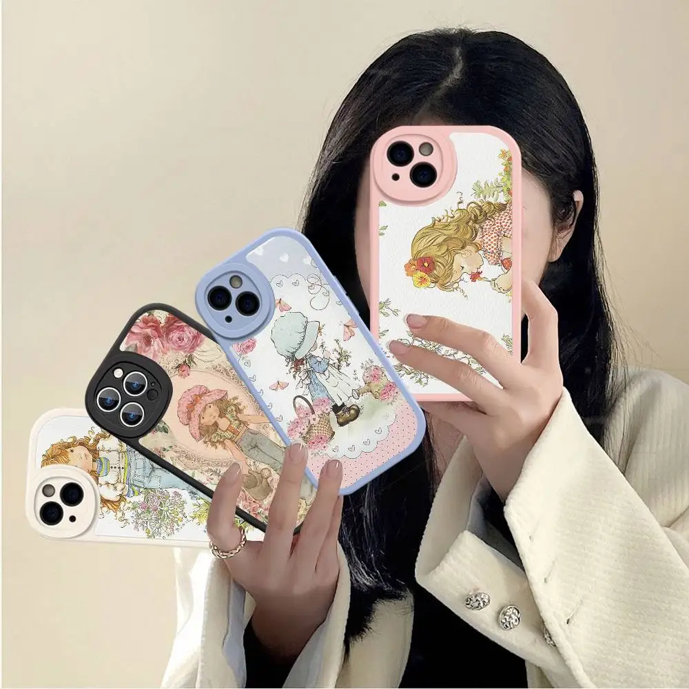 S-Sarah K-Kay Girls cute For iPhone 16 15 14 16E 13 12 11 Pro Max Plus Phone Leather Case