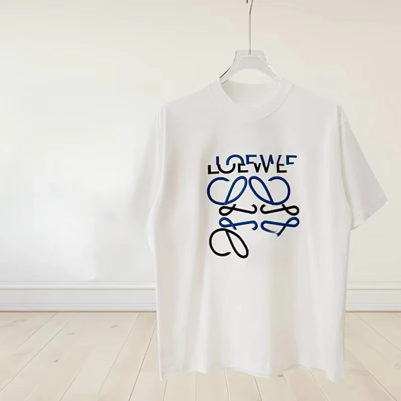 

Light Luxury Versatile T-Shirt Loose Top T-Shirt Pure Letter Embroidery Short Sleeve Cotton Comfortable Sports Lightweight