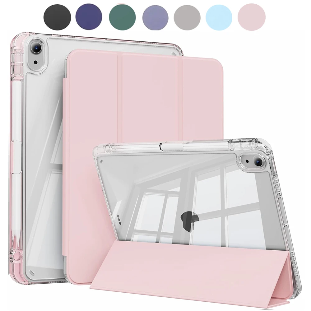 Case voor iPad 5 6 7 8 9 10 11 Air 1 2 3 4 5 6 7 Mini 6 7 PC Mat Helder Transparant Acryl Achterkant Auto Wake/Sleep