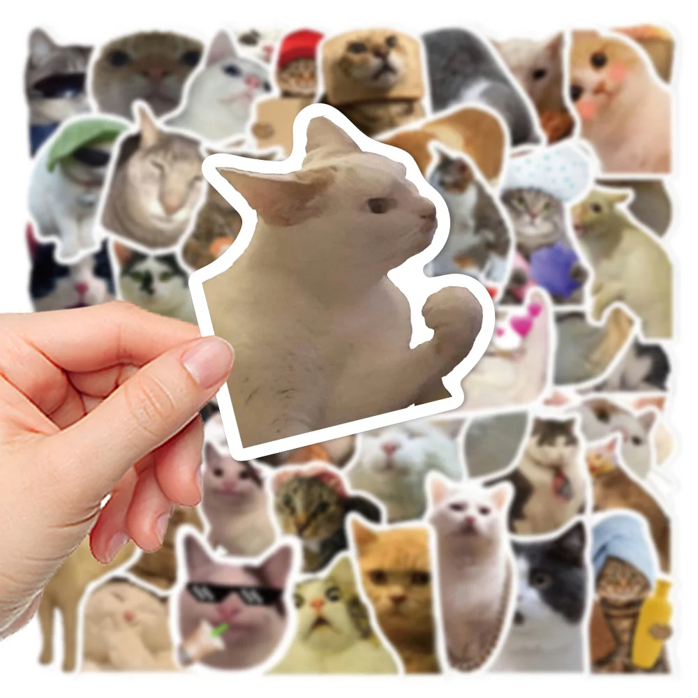 50Pcs/Bag,Fun Cat Stickers,PET Waterproof, Be Suitable for Suitcase Skateboard DIY Luggage Laptop Phone Creative Stationery Toys image 4