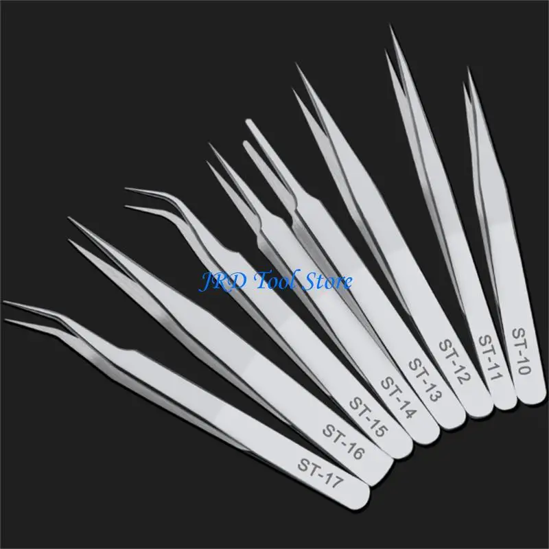 A2UD 1set Tweezers MultiPurse Furpose cotonete reto Tweezer belisca objetos pequenos