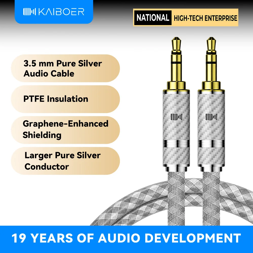 kaiboer-4n-pure-silver-35mm-aux-audio-cable-shielded-gold-plated-copper-shell-hifi-stereo-cord-for-phone-pc-speakers-amplifier