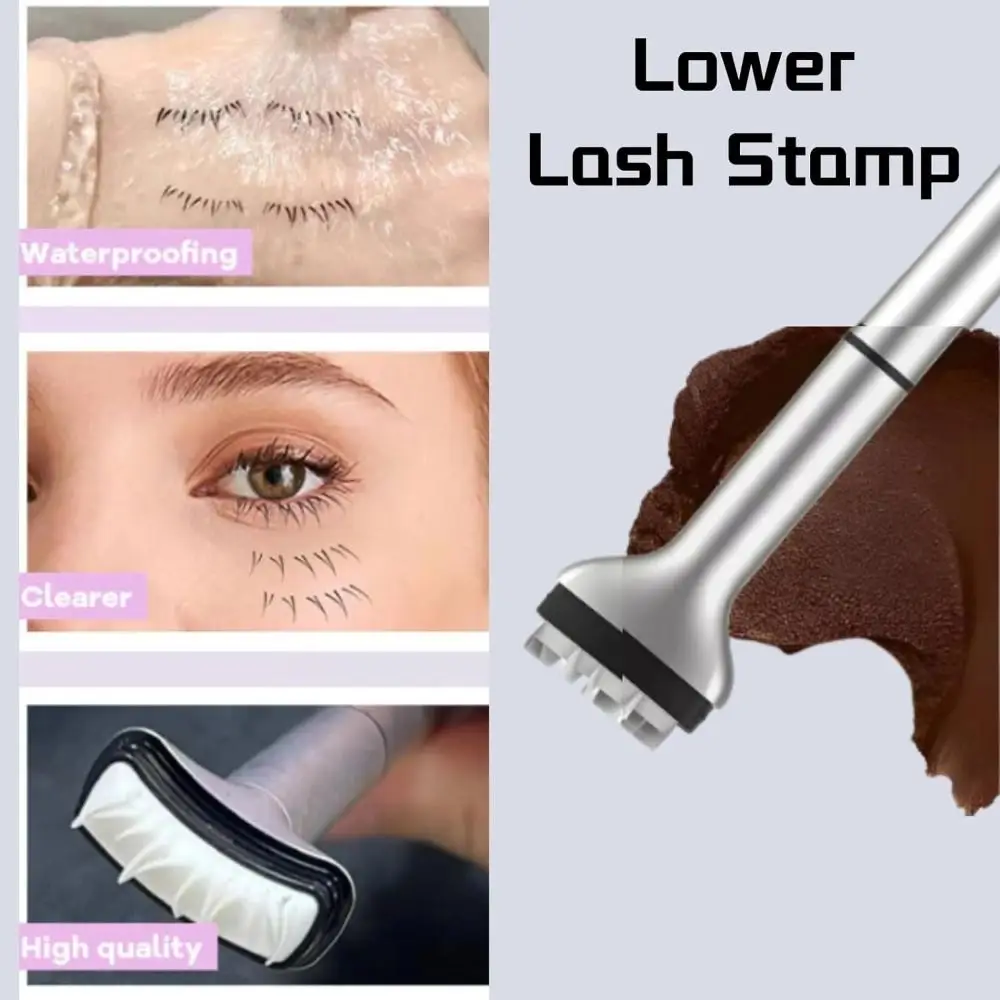 Neues wasserdichtes Stempelset für die untere Wimpern, schnell trocknend, tragbar, Stempel für untere Wimpern mit Tinte, einfach zu bedienender Silikon-Wimpernstempel mit 0,01 mm Spitze