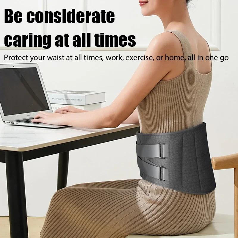 Heat Waist Belt Brace Massage Waist Vibration Hot Compress Massager Lumbar Care Promote Blood Circulation Relax Muscle