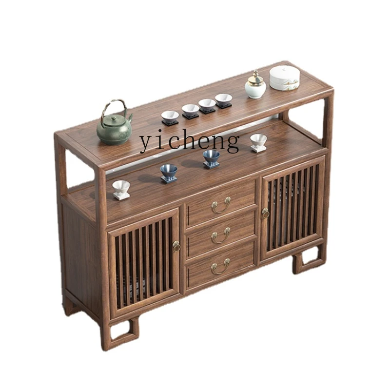 

Xl New Chinese Style Sideboard Cabinet Solid Wood Wall Low Cabinet Japanese Style Wall Side Entrance Cabinet