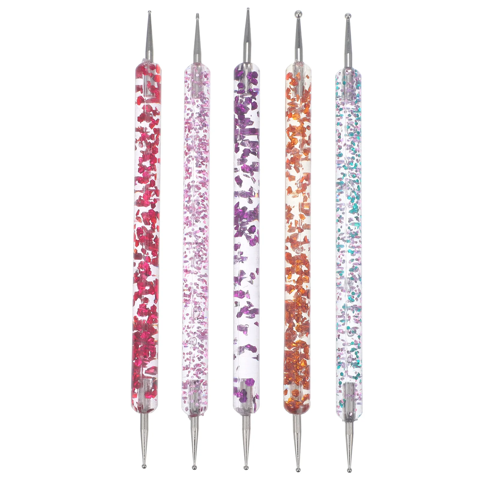 

5pcs Nail Art Tool Set Dual-Ended Rhinestones Picker Pencil Silicone Dotting For Manicure Diy Decorations Rhinestones Picker