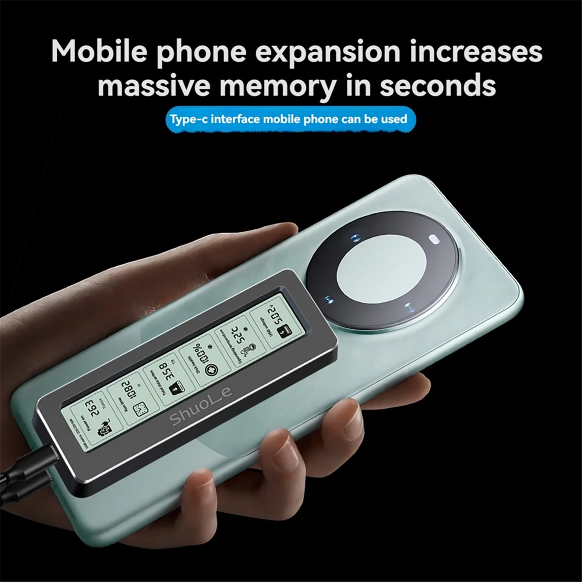 Shuole m.デュアルプロトコルssdエンクロージャー、ディスプレイ画面、インテリジェントデジタルヘルス検出、type-c、2 nvme、ngff、3.2、10gbps