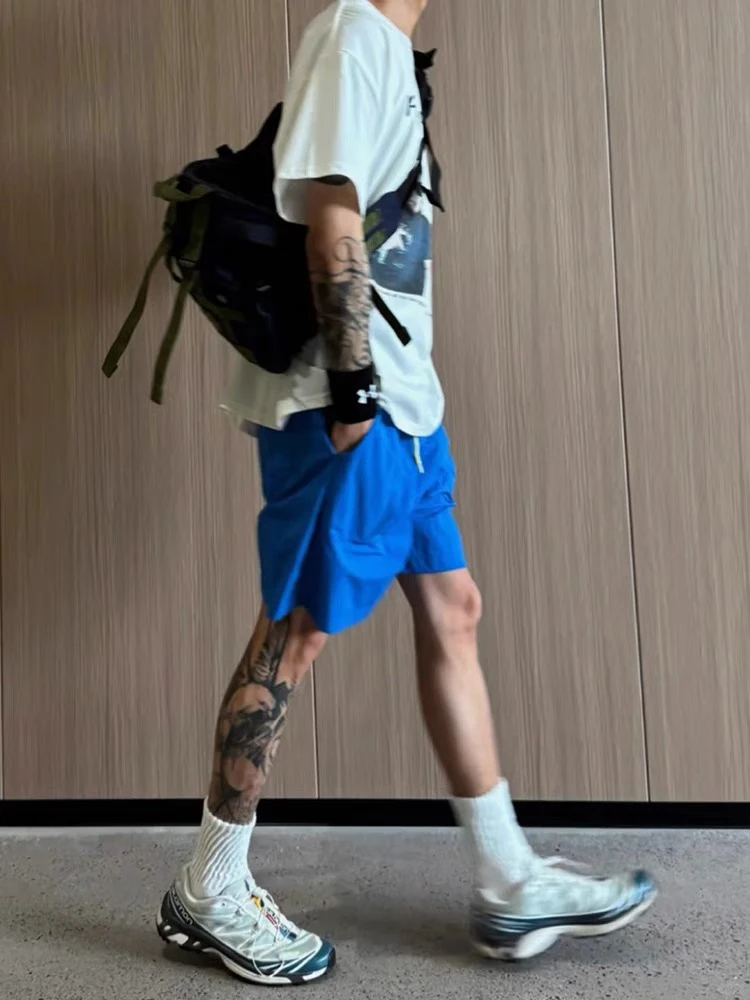 

Летние уличные нейлоновые брюки Qui Dry ort, мужская повседневная американская рабочая одежда, спортивная одежда длиной ниже колена