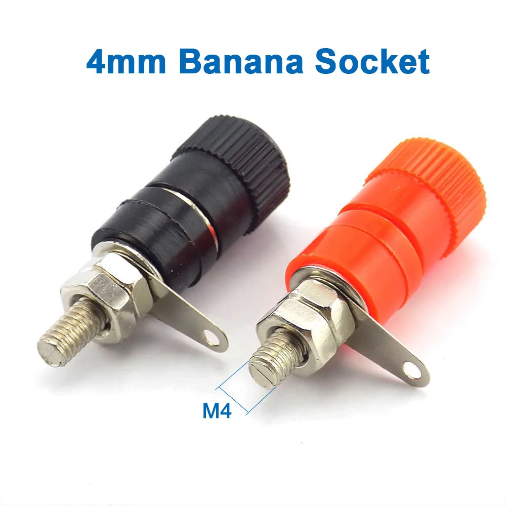 JS-910B Connector Banana Plug red black Power Banana Socket Binding Post Mount Plug Jack Amplifier Terminal Connector