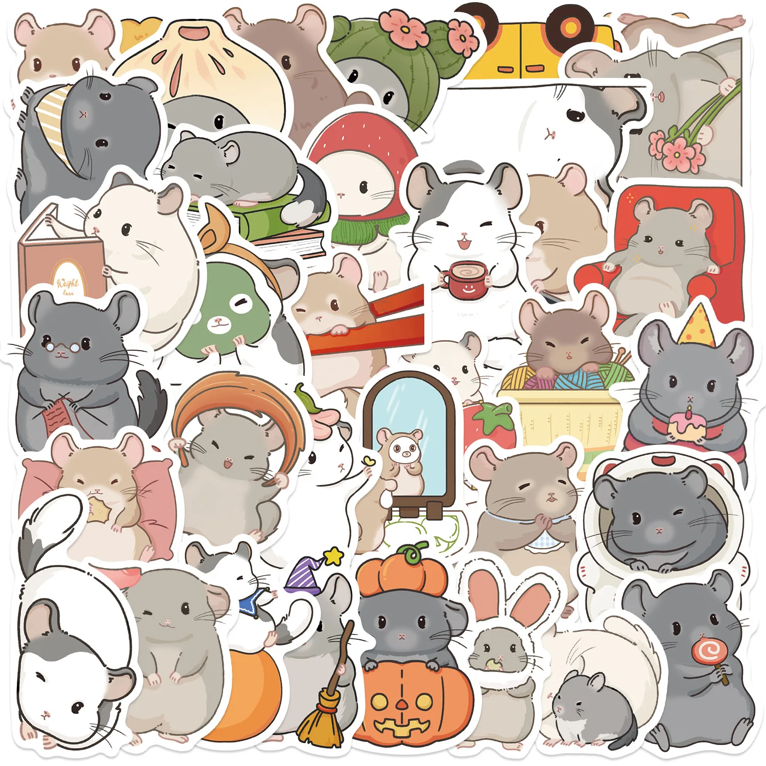 10/30/50PCS Cartoon Leuke Chinchilla Grappige Graffiti Sticker Decoratie Laptop Telefoon Case Gitaar Waterdichte Sticker Kinderen speelgoed Gift