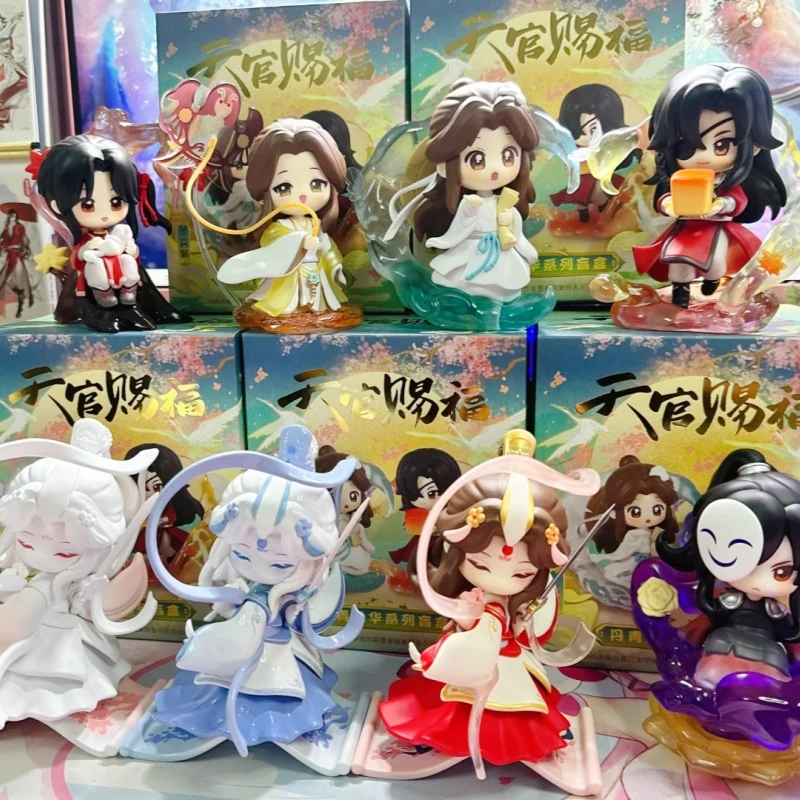Na Stanie Hot Tian Guan Ci Fu Danqing Fenghua Blind Box Ręcznie Robione Figurki Anime Modne Dekoracje na Biurko TGCF Kolekcjonerskie Idealne Prezenty