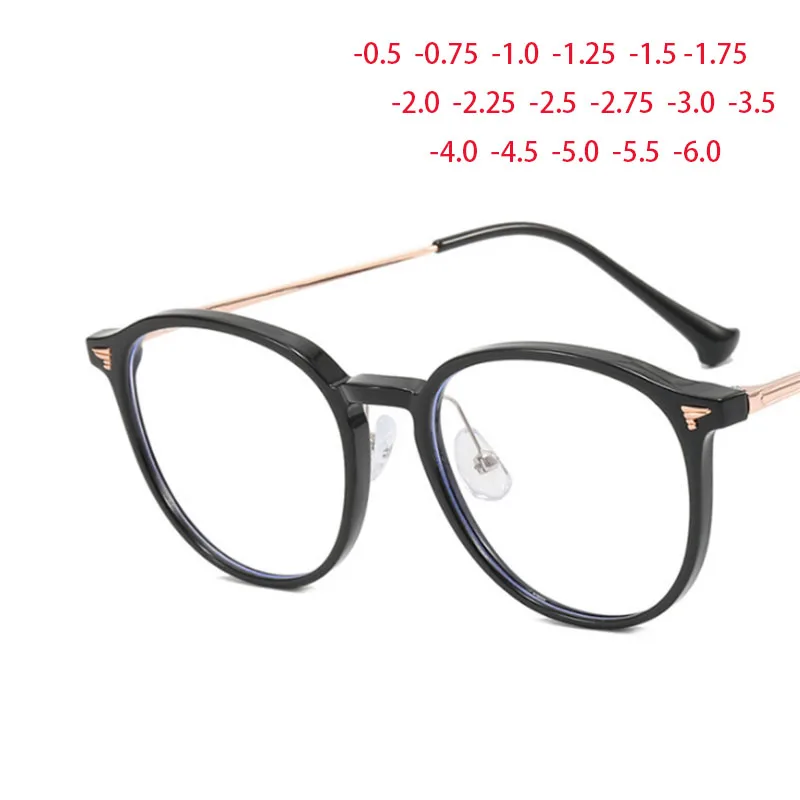 

Ultralight Spectacle Round Frame Clear Glasses Myopia Nerd Spectacles -0.5 -1.0 -2.0 to -6.0