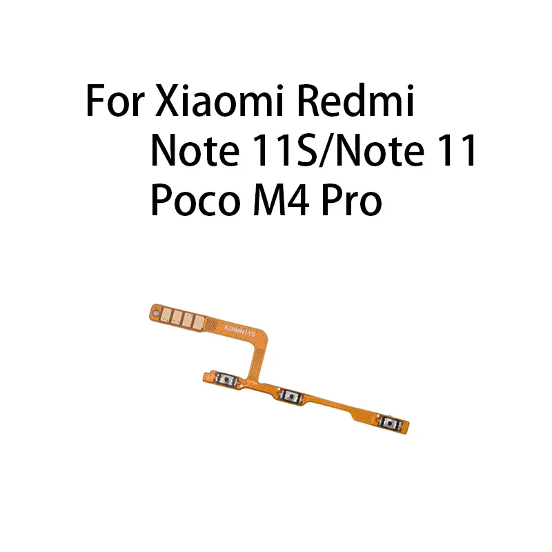 Gefensi Power ON OFF Mute Switch Control Key Volume Button Flex Cable For Xiaomi Redmi Note 11S / Note 11 / Poco M4 Pro
