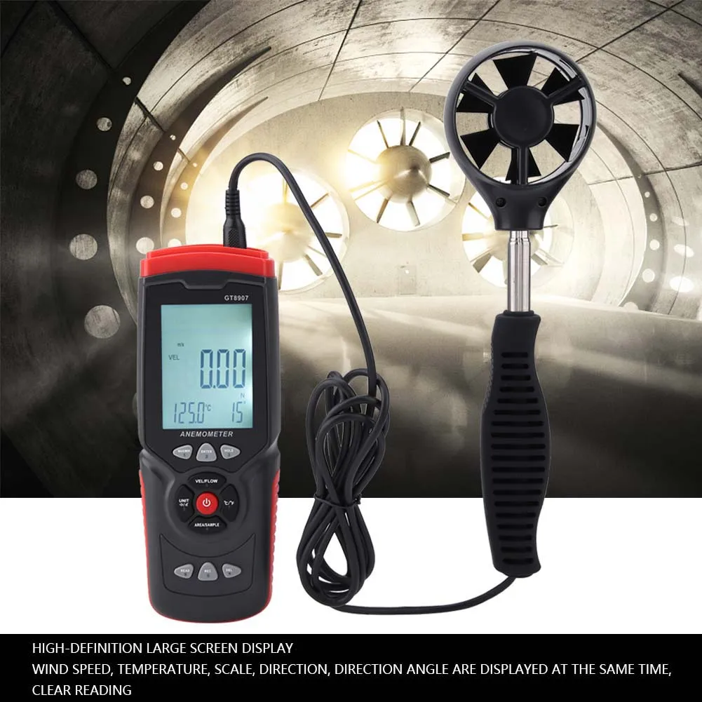 Wind Speed Gauge GT8907  Digital USB Anemometer Multifunction Wind Speed Temperature Air  Tester Wind Thermometer