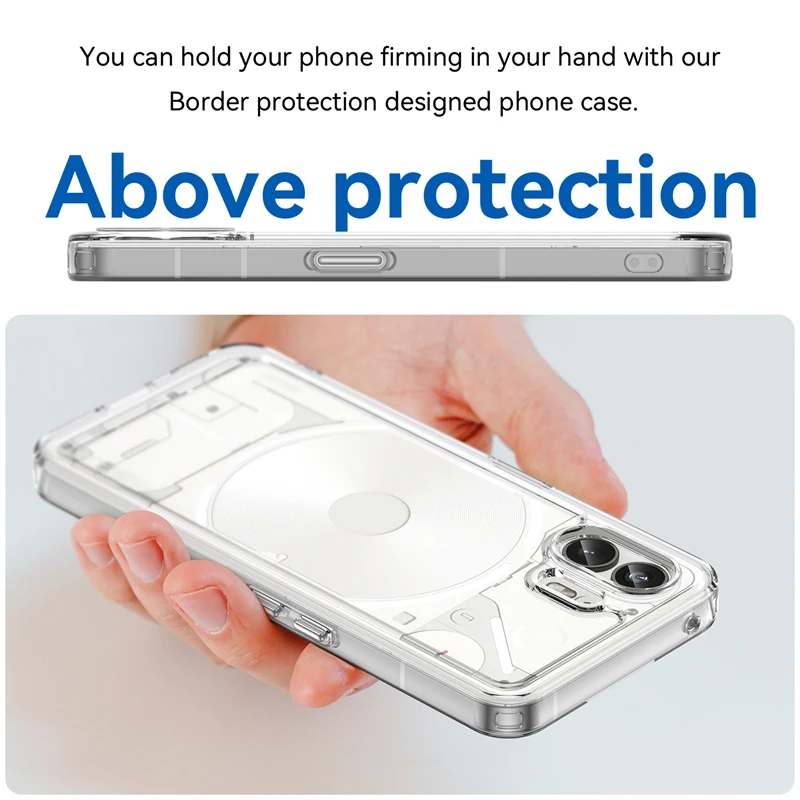 For Nothing Phone 2 Case for Nothing Phone 2 Cover Shell Capa Para Clear Shockproof Silicone Back Case For Nothing Phone 2 1