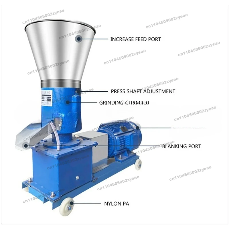 

100kg/h-200kg/h Pellet Mill Multi-function Feed Food Pellet Making Machine 220V/ 380V Household Animal Feed Granulator