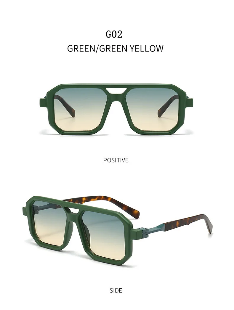 2024 quadratische Sonnenbrille für Männer Vintage-Mode Gläser Sonnenbrille Frauen Trendy Dropshipping Shades Gafas De Sol Hombre Lunette – Detail 13