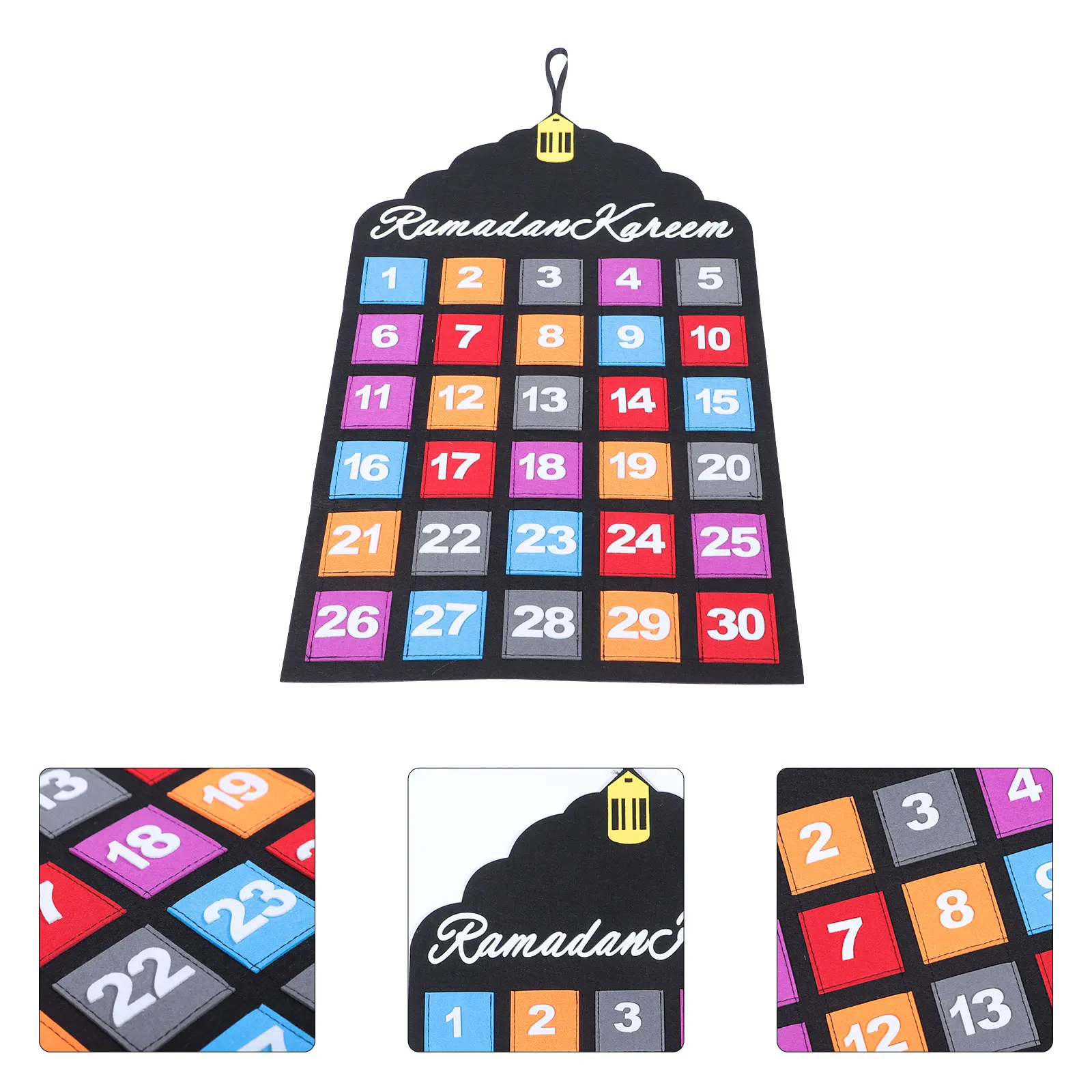 펠트 달력 이드 카운트다운 어드벤트 캘린더 장식 무바라크 테이블 장식품