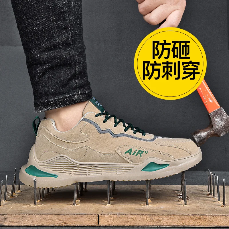 

Fashion Safety Shoes Men Boots Steel Toe Shoes Men Puncture-Proof Work Sneakers Male Shoes Work Boots Indestructible Footwear