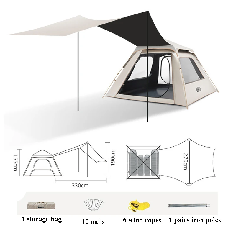 TANXIANZHE Tent & Canopy 2 In 1 Intergrated Fully Automatic Quick Opening Sunscreen and Rain Protection Picnic Portable Pergola