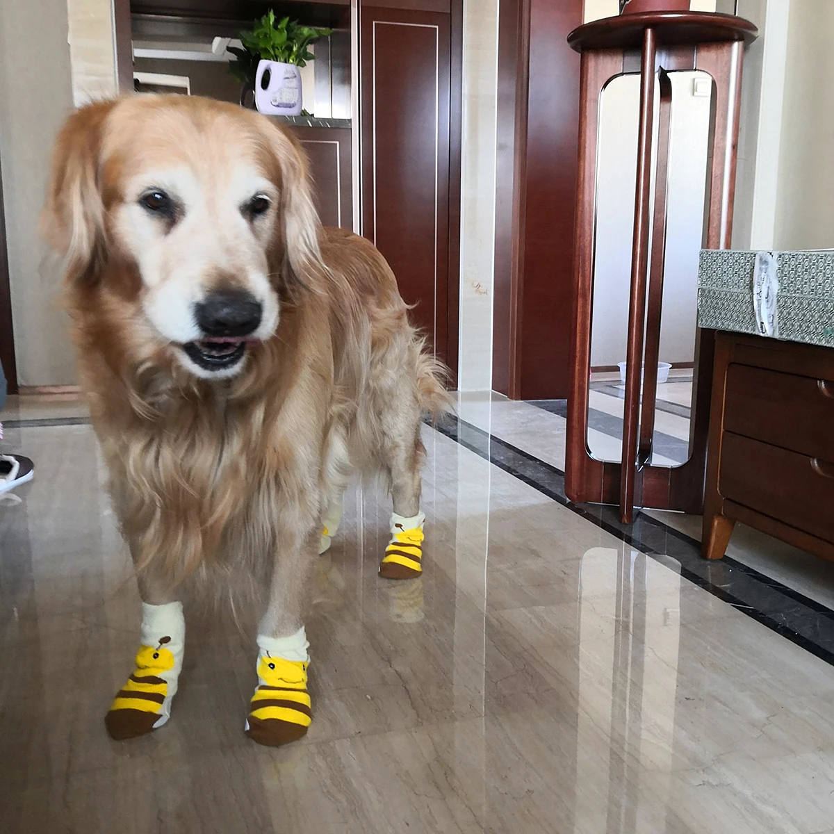

4pcs Socks Warm Cotton Anti Slip Thermal Winter Stockings for Small Pet Knitted Socks Dogs Knitted