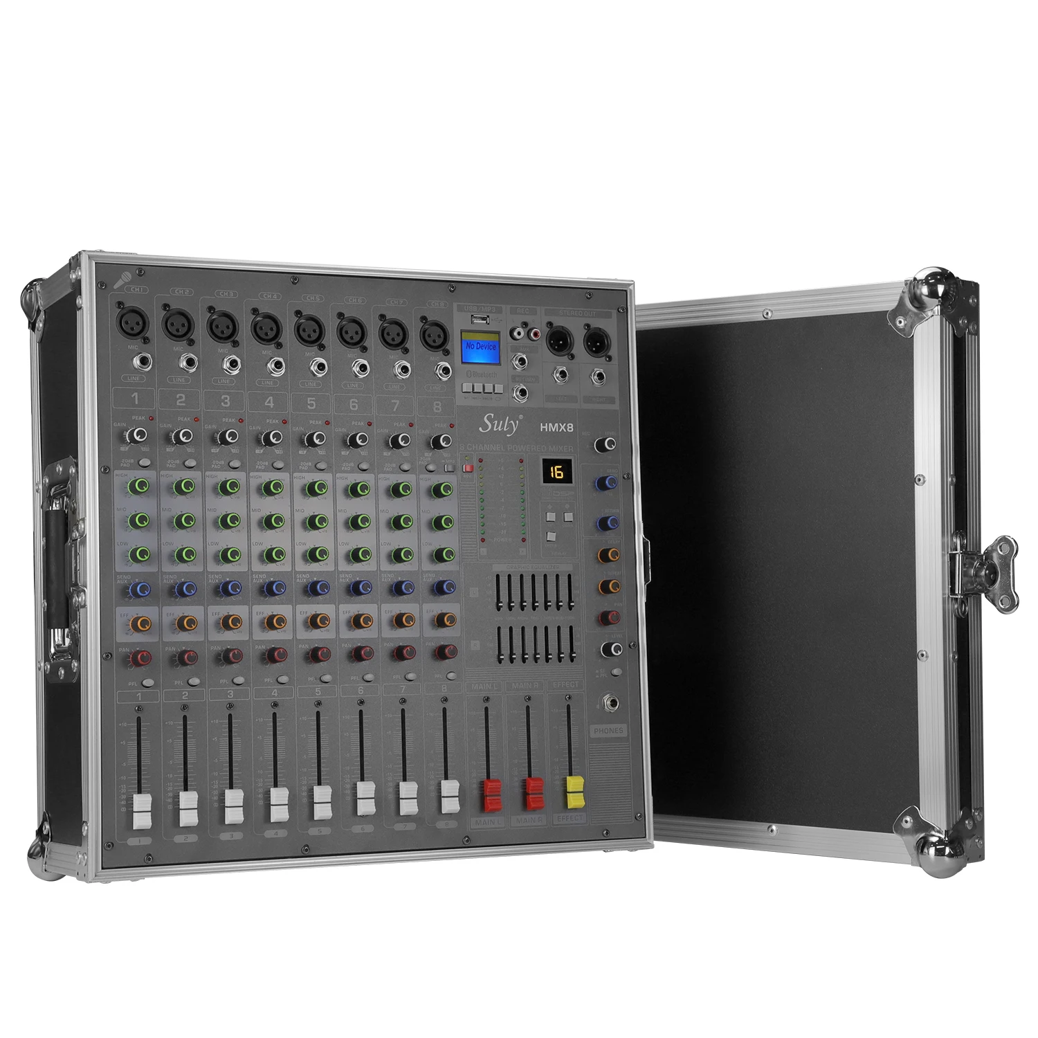 Hot-Sale Professional  Power Amplifier Mixer Build-in Power Amplifier 8 Channel Audio Mixer with Shell Box