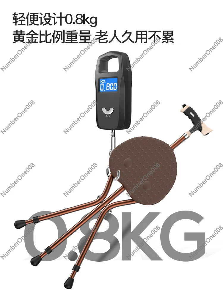 Dual purpose walking aid for elderly people with anti slip crutches and folding chairs