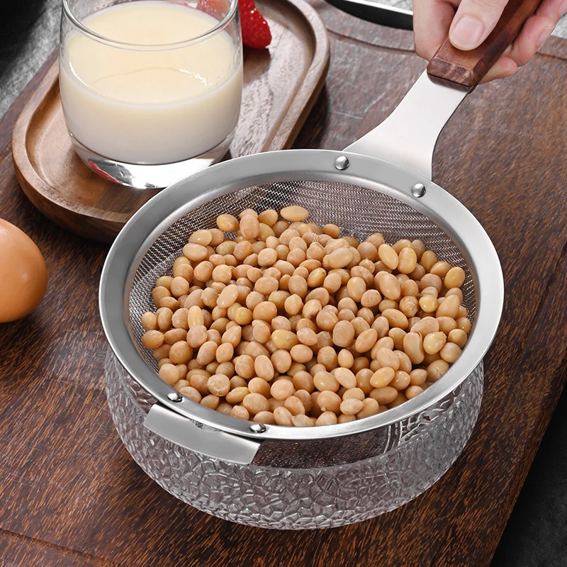 304 Stainless Steel Skimmer Filter Spoon Wooden Handle Strainer Sieve Hot Pot Colander Kitchen Cooking Tool Vegetables Filtering