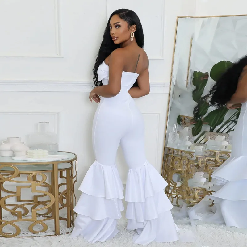 مثير قبالة الكتف أنبوب حمالة Bodycon بذلة النساء السروال القصير أكمام نحيل قطعة واحدة ملابس عيد ميلاد أنيقة مضيئة السراويل