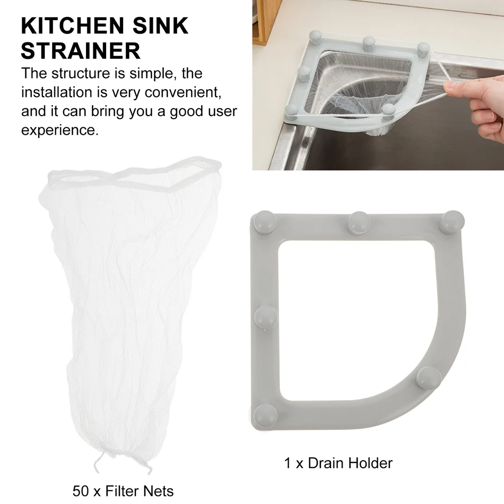 

1 Set Corner Holder Kitchen Trash Mesh Bag Filter Drainage Support Stable Easy Installation Garbage Storage Rack