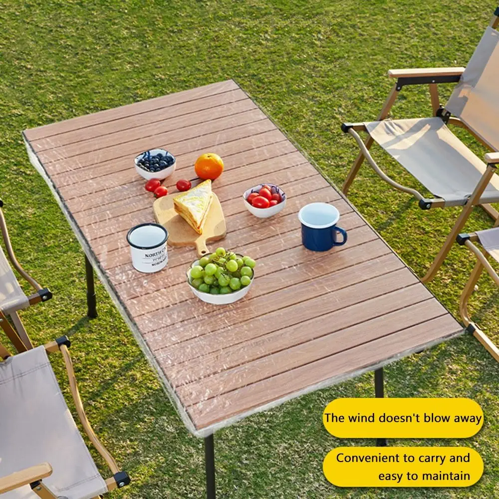 10Pcs/set Plastic Disposable Tablecloth Elastic Edged Eco-Friendly Table Cover Oil-Proof Waterproof Table Protector
