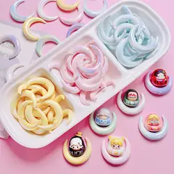 10pcs/lot Big Size Moon Beads Jewelry Making DIY Decorations Earrings Necklace Beadable Pens Phone Chain Hair Rope Accessories