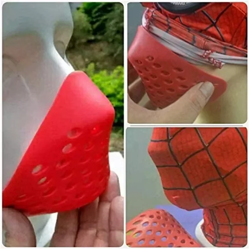 Deadpool Spiderman Mini Mask Silicone Mask Cosplay Props Cycling Face Mask Lining  Black/Red/white Half Face Shell Cover Mouth