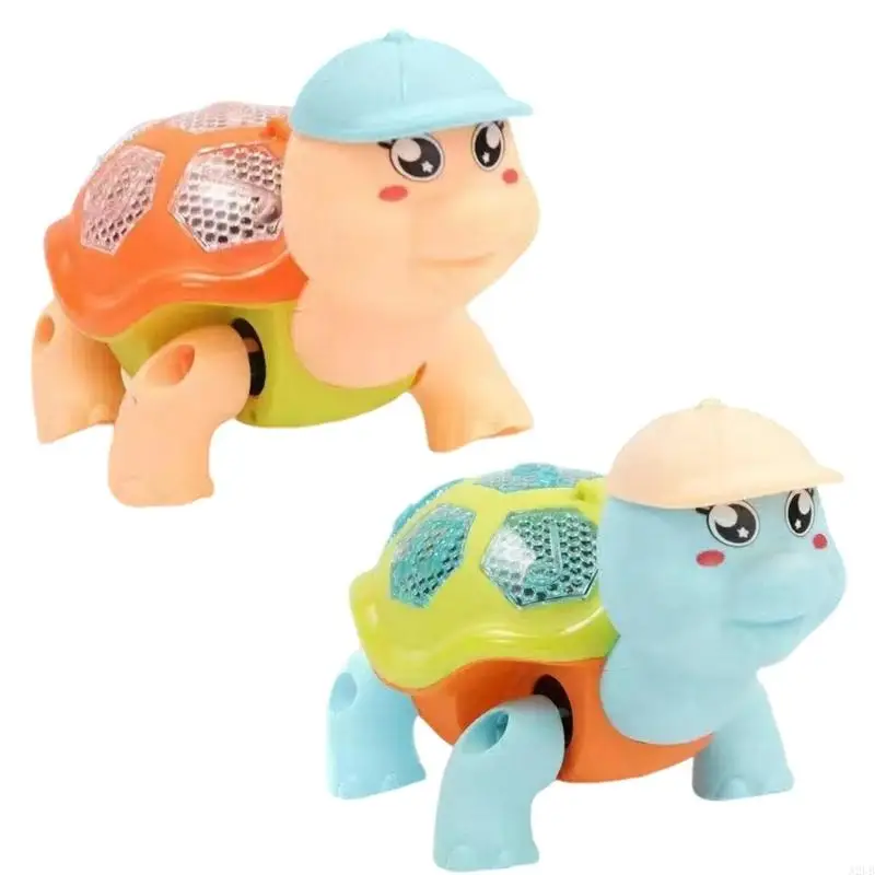 Interactive Walking Turtles Toy With Music Lights Educational Robot Toy For Toddlers Preschool Learning A2UB